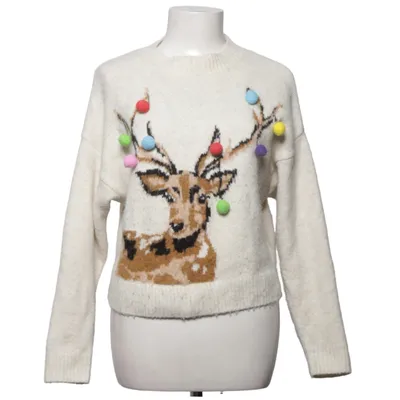 Julesweater (Beige, Flerfarvet) fra Topshop Petite Akryl, Elastan, Polyester