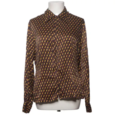 Bluse (Brun, Gul, Sort) fra Express Silk Silke