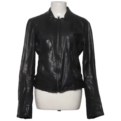 Leren jack (Zwart) van IKKS Katoen, Leer, Polyester