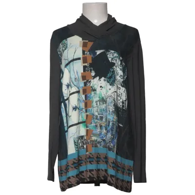 Long sleeve T-shirt (Gray, Blue, Multicolored) from Modee Elastane, Viscose
