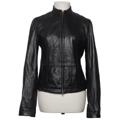 Leather jacket (Black) from Hallhuber Donna Leather, Polyester