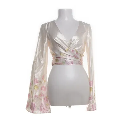 Slå-om bluse (Beige, Flerfarvet) fra Cider Elastan, Polyester