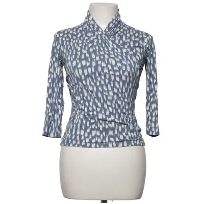 Wikkelblouse (Blauw, Wit) van Camilla Thulin Elastaan, Viscose