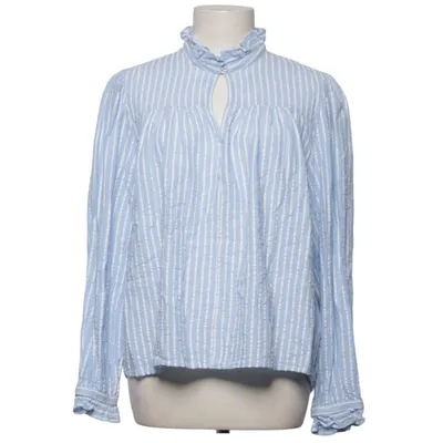 Blouse (Blue, White) from H&M Cotton, Viscose