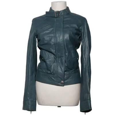 Læderjakke (Blå) fra Pull & Bear Læder, Polyester
