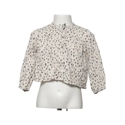 Blouse (Beige, Zwart) van Zara Katoen, Elastaan