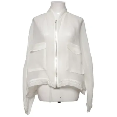 Bomber jacket (White) from Massimo Dutti Silk