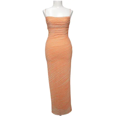 Maxi jurk (Oranje, Beige) van Zara Polyester