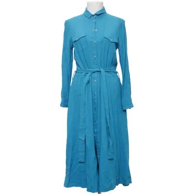 Robe chemise (Bleu) de Nife Coton, Lin, Viscose