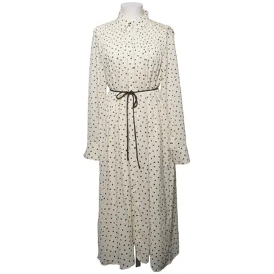 Maxi jurk (Beige, Zwart) van Second Female Elastaan, Gerecycled polyester, Viscose