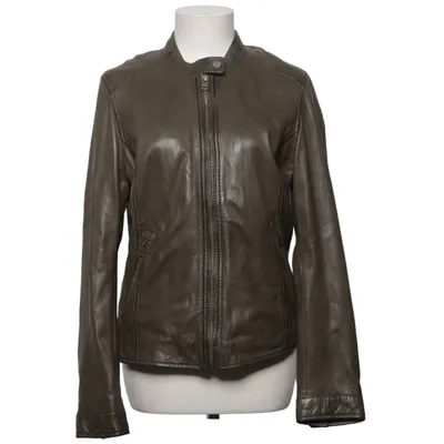Biker jacket (Green) from Oakwood Cotton, Leather, Polyester
