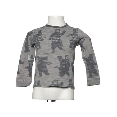 Langærmet t-shirt (Grå, Sort) fra Polarn O. Pyret Bomuld, Merinould, Polyamid