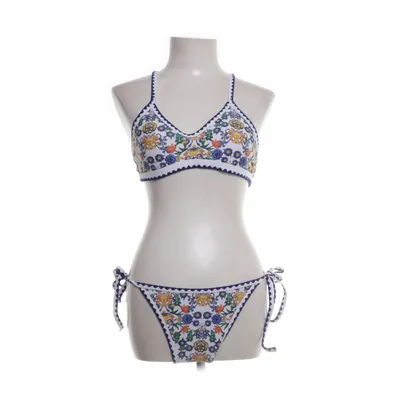 Bikini (Vit, Flerfärgad) från Zaful Elastan, Polyester