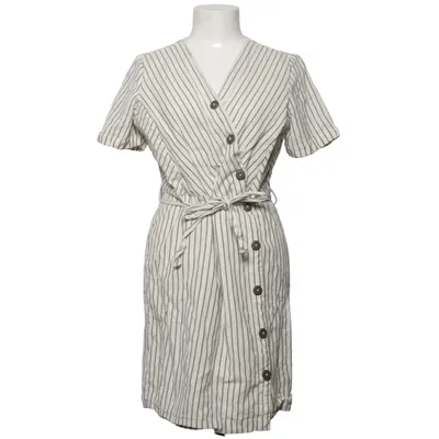 Slå-om-kjole (Beige, Sort) fra ESPRIT Organic Bomuld, Linned