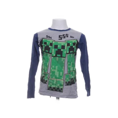 T-shirt à manches longues (Bleu, Gris, Vert, Noir) de Minecraft Coton, Polyester