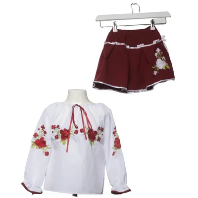 Folk costume (White, Red, Multicolored)