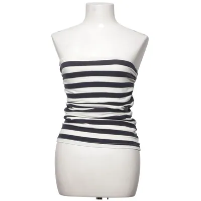 Tubtopp (Vit, Blå) från H&M Basic Bomull, Elastan
