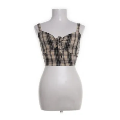 Crop top (Beige, Svart) från Hollister Bomull, Elastan, Linne, Viskos