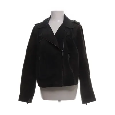 Læderjakke (Grøn) fra Mango Polyester, Læder