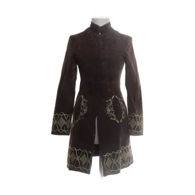 Leren jas (Bruin) van Heart Moon Star Polyester, Leer