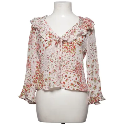 Bluse (Weiß, Rot, Grün) von Zara Viskose