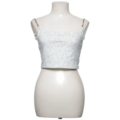Crop top (Wit, Blauw) van Danaë x NA-KD Elastaan, Polyester, Viscose