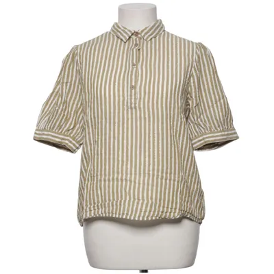 Kortærmet skjorte (Beige, Hvid) fra Ichi Bomuld, Metallfiber