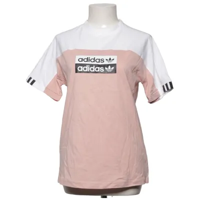 T-shirt (Roze, Wit) van Adidas Katoen, Elastaan