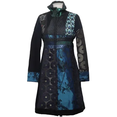 Coat (Blue, Multicolored) from Desigual Acetate, Cotton, Polyester, Viscose, Wool