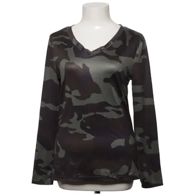Långärmad t-shirt (Grön, Brun, Svart) från Fancyqube Elastan, Polyester