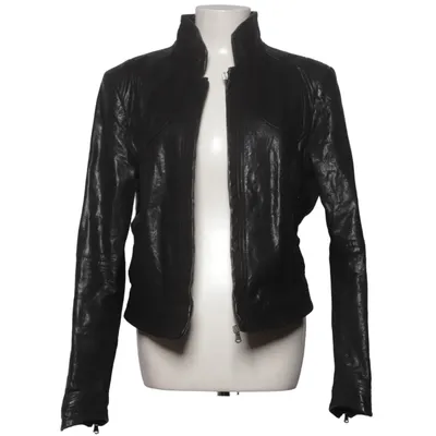 Lederjacke (Schwarz) von Armani Jeans Elasthan, Leder, Polyester
