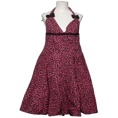 Halterneck-kjole (Pink, Sort) fra Collectif Bomuld, Elastan