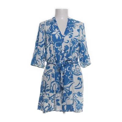Dress (White, Blue) from Zara Linen, Viscose