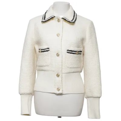 Cardigan (White, Black) from Maje Acrylic, Cotton, Elastane, Metallic fiber, Nylon, Polyester, Viscose, Wool