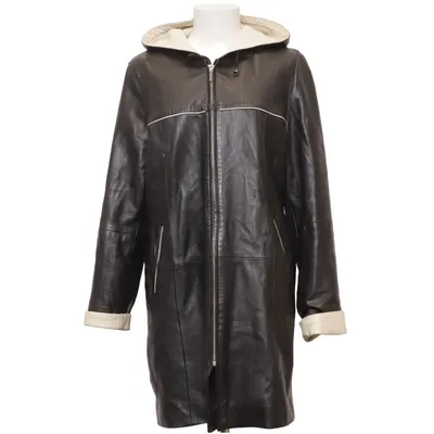 Veste longue en cuir (Noir, Beige) de Vivaldi Viscose