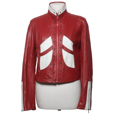Leren jack (Rood, Wit) van Dumanni Leer