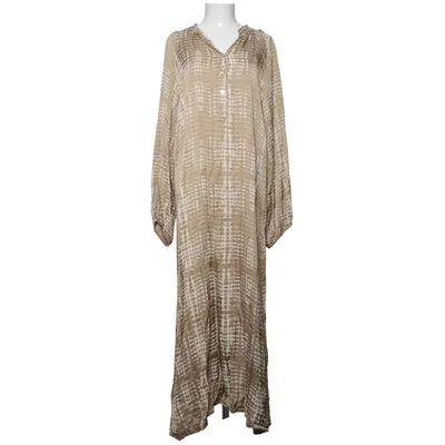 Maxikleid (Beige, Weiß) von Stajl Seide, Viskose