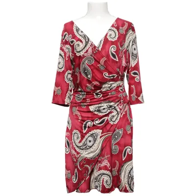 Wrap dress (Red, Multicolored) from Lonkel Elastane, Polyester