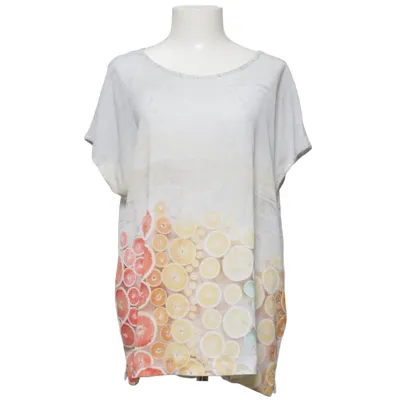 Top (Grå, Flerfarvet) fra Le Comte Elastan, Linned, Viscose
