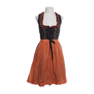 Dress (Black, Orange) from Fuchs Trachtenmoden Cotton, Polyester