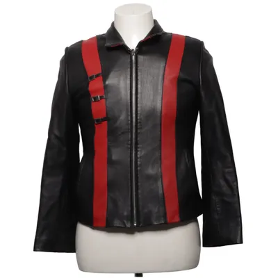 Leren jack (Zwart, Rood) van SAKI Leather Leer, Polyester