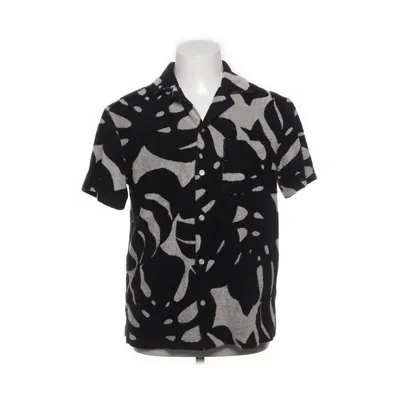 Short sleeve shirt (Black, White) from H&M Man Cotton, Polyester