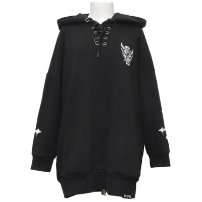 Huvtröja (Svart) från Gothicana Bomull, Polyester