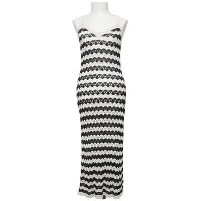 Klänning (Svart, Vit) från C&A Akryl, Linne, Metallfiber, Polyester, Viskos