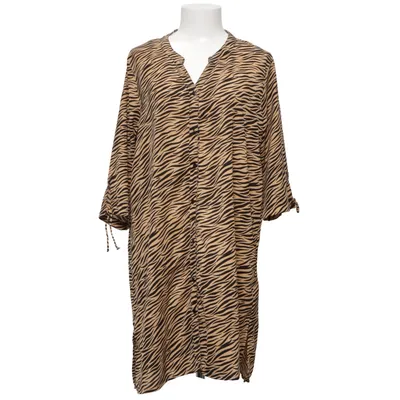 Skjortekjole (Beige, Sort) fra Amalia Polyester