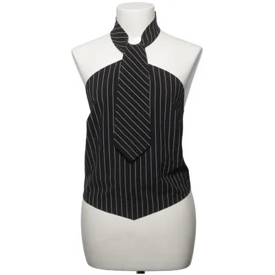 Halternecktopp (Svart, Vit) från Studio La Perla Elastan, Polyester
