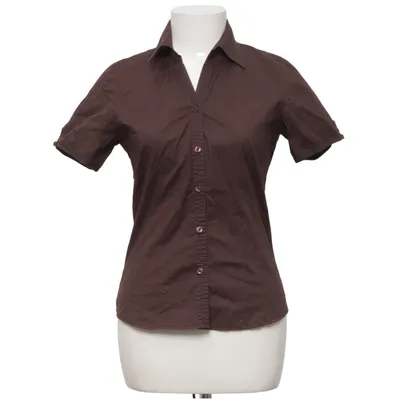 Short sleeve shirt (Brown) from Montego Cotton, Elastane