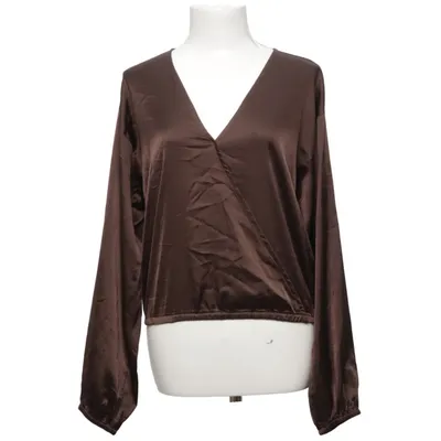 Slå-om bluse (Brun) fra Frakment Elastan, Polyester