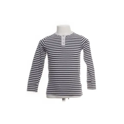 Långärmad t-shirt (Vit, Blå) från POMPdeLUx Bomull, Elastan