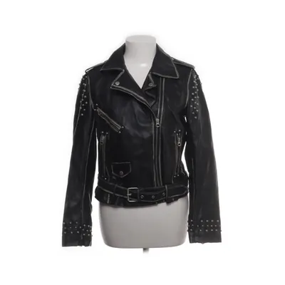 Bikerjacka (Svart, Grå) från Zara Basic Outerwear Polyuretan, Polyester, Bomull